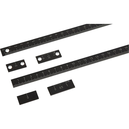 Kipp Vernier Scale Self Adhesive, Horizontal L=40 15X2, Aluminum Anodized, Zero Point Left, Scale Top K0757.0001
